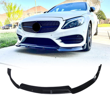 Front Lip for 19-21 Mercedes-Benz W205 19-23 C205 A205 C-Class Sport C300 Gloss Black